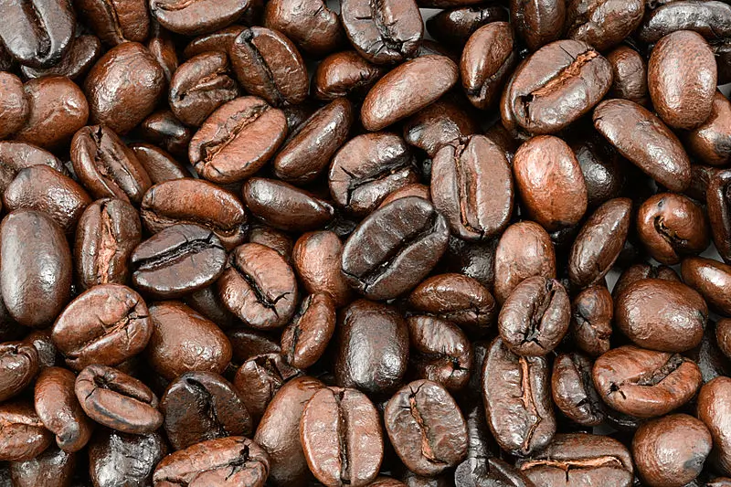 Gros plan de grains de café